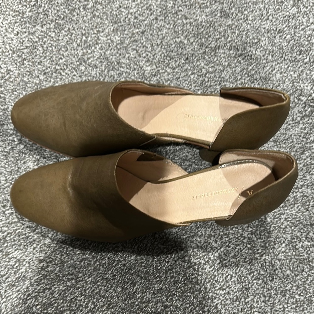 Anthropologie Moss Green Flats